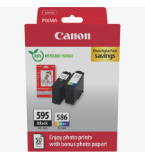 Multipack Canon PG-595 e CL-586 7171C004 cartuccia originale per Canon Pixma TS4150i,TS6550i,TS7750i + 50ff carta photo