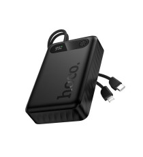 Power bank Hoco J171 Edge nero 10000mAh 22,5W con cavi USB-C e Lightning integrati, Ricarica rapida, PD e Display LED digitale