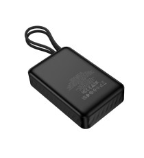 Power bank Hoco J171 Edge nero 10000mAh 22,5W con cavi USB-C e Lightning integrati, Ricarica rapida, PD e Display LED digitale