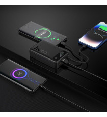 Power bank Hoco J171 Edge nero 10000mAh 22,5W con cavi USB-C e Lightning integrati, Ricarica rapida, PD e Display LED digitale