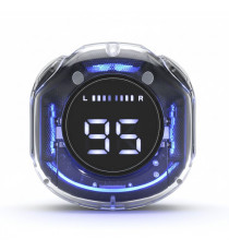 Auricolari Wireless Bluetooth Blue Star AirCrystal TX1 TWS Nero Earbuds Bluetooth 5.3,Display digitale della custodia