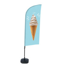 Bandiera a vela GELATO - con base riempibile - 89 x 240 cm - Studio T