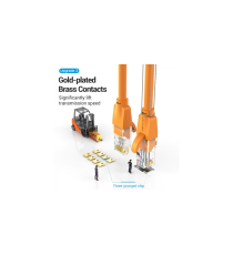 Cavo di rete Ethernet Lan Vention 1mt CAT.6 arancione alta velocità, supporta fino a 1 Gbps, Connettori: RJ45, alta qualità