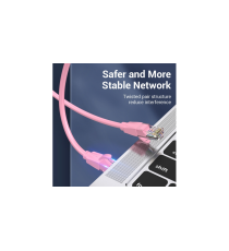 Cavo di rete Ethernet Lan Vention 1mt CAT.6 rosa alta velocità, supporta fino a 1 Gbps, Connettori: RJ45, alta qualità