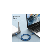Cavo di rete Ethernet Lan Vention 5mt CAT.6 blu alta velocità, supporta fino a 1 Gbps, Connettori: RJ45, alta qualità