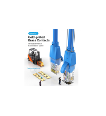 Cavo di rete Ethernet Lan Vention 5mt CAT.6 blu alta velocità, supporta fino a 1 Gbps, Connettori: RJ45, alta qualità