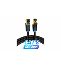 Cavo di rete Ethernet Lan Vention 2mt SFTP CAT.8 nero alta velocità, supporta fino a 40 Gbps, Connettori: RJ45, alta qualità