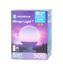 Lampada led Smart Bluetooth Mesh Mirage G120 E27 4,9W RGB+CCT – 500 lumen – Dimmerabile e Multicolore, IP20