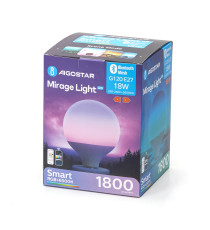 Lampada led Smart Bluetooth Mesh Mirage G120 E27 18W RGB+6500K – 1800 lumen – Dimmerabile e Multicolore, IP20