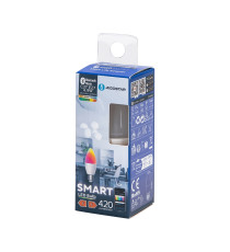 Lampadina LED Smart C37 E27 4,9W Bluetooth Mesh RGB+CCT 420 lumen, compatibile con Alexa e Google Home