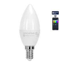 Lampadina LED Smart C37 E14 6,5W Bluetooth Mesh RGB+CCT 555 lumen, compatibile con Alexa e Google Home