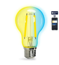 Lampadina LED a Filamento Smart A60 E27 6W WiFi + Bluetooth CCT 850 lumen, IP20 compatibile Alexa e Google Home