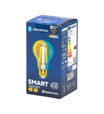 Lampadina LED a Filamento Smart A60 E27 6W Bluetooth CCT 806 lumen,ambrata IP20 compatibile Alexa e Google Home