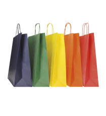 Shopper Twisted - maniglie cordino - 18 x 8 x 24 cm - carta biokraft - colori assortiti autunno/inverno - Mainetti Bags