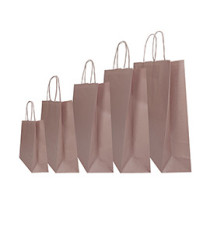 Shopper Twisted - maniglie cordino - 22 x 10 x 29 cm - carta kraft - rosa antico - Mainetti Bags - conf. 25 pezzi