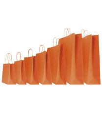 Shopper Twisted - maniglie cordino - 36 x 12 x 41 cm - carta kraft - arancio - Mainetti Bags - conf. 25 pezzi