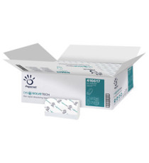 Asciugamani piegati a Z Dissolve Tech - 2 veli - 20 gr - goffratura a onda - 20,3 x 24 cm - bianco - Papernet - conf. 20