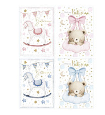 Biglietto Battesimo - con glitter - fantasie assortite - Rex Sadoch