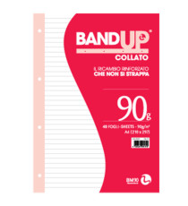Blocco collato BandUp - A4 - 1 rigo - 40 fogli - 90gr - fori rinforzati - BM