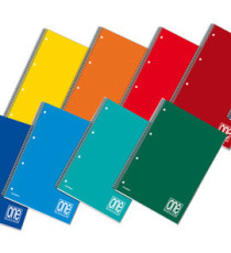 Blocco One Color 4 x 4 - A4+ - forato - 1 rigo - 120 fogli - 80 gr - spiralato - Blasetti