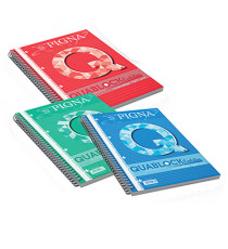 Blocco Quablock Evolution - spiralato - 22x29,5cm - 1 rigo - 50 fogli - 80gr - 4 fori - microperforato - Pigna