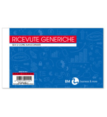 Blocco ricevute generiche - 2 copie autoricalcanti - 10 x 17cm - 50 fogli - BM