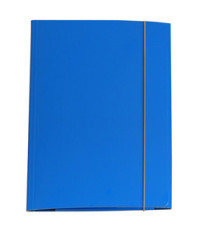 Cartella 3 lembi con elastico - A4 - dorso variabile - cartone plastificato - azzurro - Cartotecnica del Garda