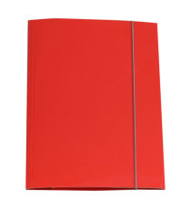 Cartella 3 lembi con elastico - A4 - dorso variabile - cartone plastificato - rosso - Cartotecnica del Garda