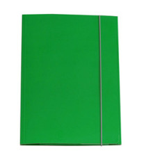Cartella 3 lembi con elastico - A4 - dorso variabile - cartone plastificato - verde - Cartotecnica del Garda