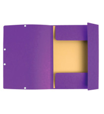 Cartella 3 lembi con elastico angolare - A4 - dorso 0,3 cm - cartoncino Lustrè - viola - Exacompta