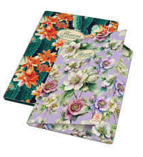 Cartella 3 lembi con elastico Nature Flowers - A4 - dorso piatto - fantasie assortite - Pigna