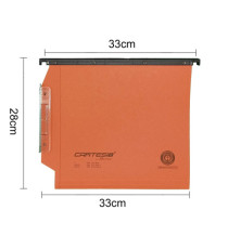 Cartella sospesa Cartesio - armadio - interasse 33 cm - fondo V - 33 x 28 cm - arancio - Bertesi