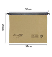 Cartella sospesa Cartesio Eco-logica - cassetto - 39 cm - fondo U - 37 x 25 cm - avana - Bertesi