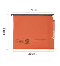 Cartella sospesa Cartesio Plus - armadio - interasse 33 cm - fondo U - 33 x 28 cm - arancio - Bertesi