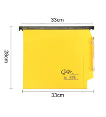 Cartella sospesa Joker - armadio - interasse 33 cm - fondo V - 33 x 28 cm - giallo - Bertesi