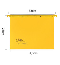 Cartella sospesa Joker - cassetto - interasse 33 cm - fondo V - 31,3 x 25 cm - giallo - Bertesi