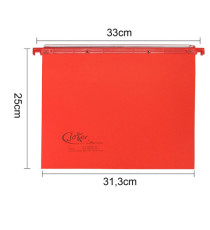 Cartella sospesa Joker - cassetto - interasse 33 cm - fondo V - 31,3 x 25 cm - rosso - Bertesi