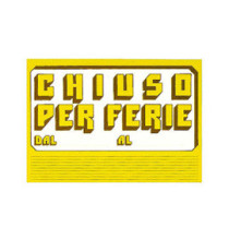 Cartello in cartoncino CHIUSO PER FERIE - 23x32 cm - giallo - CWR