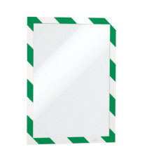 Cornice Duraframe Security - adesiva - pannello magnetico - A4  (21 x 29,7 cm) - verde/bianco - Durable