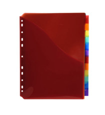 Divisori neutri a 12 tacche - PP - A4 maxi - con portaetichetta - colori assortiti - Exacompta