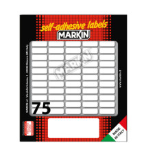 Etichette adesive - in carta - permanenti - 21 x 8 mm - 75 et/fg - 10 fogli - bianco - Markin