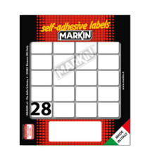 Etichette adesive - in carta - permanenti - 27 x 19 mm - 28 et/fg - 10 fogli - bianco - Markin