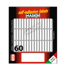 Etichette adesive - in carta - permanenti - 34 x 5 mm - 60 et/fg - 10 fogli - bianco - Markin