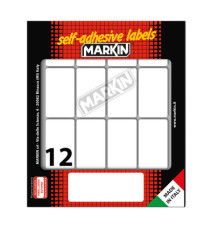Etichette adesive - in carta - permanenti - 46 x 27 mm - 12 et/fg - 10 fogli - bianco - Markin
