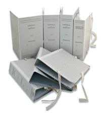 Faldone - legacci rivettati - 35 x 25 cm - dorso 8 cm - grigio - Euro-cart