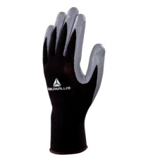 Guanti di precisione VE712GR - poliestere - palmo in nitrile - taglia 10 - grigio/nero - Deltaplus