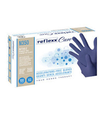 Guanti nitrile ipoallergenici N350 - senza acceleranti - taglia XS - blu - Reflexx - conf. 100 pezzi