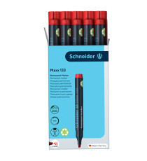 Marcatore permanente Maxx 133 - punta a scalpello -  tratto 1,00-4,00mm - rosso - Schneider