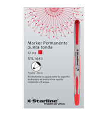 Marcatore permanente Starline  - punta tonda 2,0mm - rosso - Starline