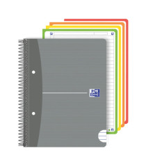 Maxiquaderno spiralato Office Essentials - A4+ - 1 rigo c/margine - 160 pagine - 80 gr - colori assortiti - Oxford